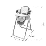 Scaun de masa 2 in 1, New Baby, Smart, Poate fi utilizat si ca leagan pentru copii, Cu telecomanda, Spatar reglabil in 4 pozitii, Cu 5 viteze de leganare, Cu melodii si jucarii, 0-36 luni, Grey BYN56307