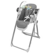 Scaun de masa 2 in 1, New Baby, Smart, Poate fi utilizat si ca leagan pentru copii, Cu telecomanda, Spatar reglabil in 4 pozitii, Cu 5 viteze de leganare, Cu melodii si jucarii, 0-36 luni, Grey BYN56307
