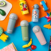 Sticla de plastic cu pai nava 380ml roz smb10-259-040