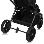 Carucior sport, Lionelo, Mika Plus, Cadru din aluminiu, Cu maner reversibil, Copertina XXL, Spatar reglabil in 3 pozitii, Cu accesorii, Pana la 22 kg, 6-48 luni; EN1888-1, EN1888-2 EN1466, Negru BYNLO-MIKA_PLUS_BLACK_ONYX