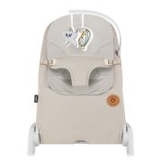 Fotoliu balansoar, Lionelo, Lilac, Cu arcada cu jucarii, Ergonomic, Reglare spatar in 3 pozitii, Pernuta moale invelita in tesatura de bambus, Pliabil, 0-6 luni, Bej BYNLO-LILAC_BEIGE_SAND
