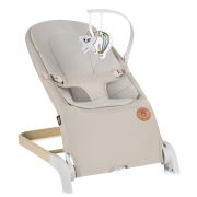 Fotoliu balansoar, Lionelo, Lilac, Cu arcada cu jucarii, Ergonomic, Reglare spatar in 3 pozitii, Pernuta moale invelita in tesatura de bambus, Pliabil, 0-6 luni, Bej BYNLO-LILAC_BEIGE_SAND