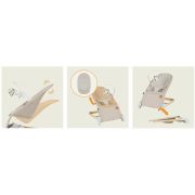 Fotoliu balansoar, Lionelo, Lilac, Cu arcada cu jucarii, Ergonomic, Reglare spatar in 3 pozitii, Pernuta moale invelita in tesatura de bambus, Pliabil, 0-6 luni, Bej BYNLO-LILAC_BEIGE_SAND