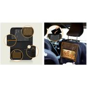 Organizator auto, Lionelo, Cu 5 buzunare de diferite dimensiuni, Cu buzunar pentru tableta, Montare cu clema, Piele ecologica, Impermeabila, Negru BYNLO-SEATORGANIZER_BLACK