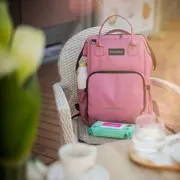 Rucsac pentru mamici, Petite&Mars, Jack, Cu 11 compartimente, Cu buzunare termice, Saltea de infasat inclusa, 30 x 42 x 15 cm, Dusty Rose BYN507820
