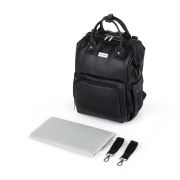 Rucsac pentru mamici, Petite&Mars, Jasper, Cu 12 compartimente, Cu buzunare termice, Saltea de infasat inclusa, 27 x 41 x 14 cm, Absolute Black BYN511832