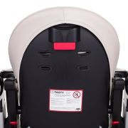 Scaun de masa, Petite&Mars, Tasty, Multifunctional, Pana la 15 kg, Reglabil pe inaltime in 7 pozitii, Spatar reglabil pana la 175 grade, Suport picioare si tavita reglabile, Cu roti, Aluminiu, Jasmine Honey BYN361834