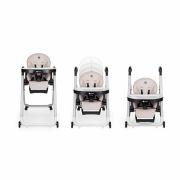 Scaun de masa, Petite&Mars, Tasty, Multifunctional, Pana la 15 kg, Reglabil pe inaltime in 7 pozitii, Spatar reglabil pana la 175 grade, Suport picioare si tavita reglabile, Cu roti, Aluminiu, Jasmine Honey BYN361834