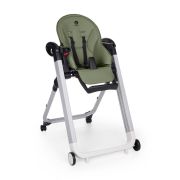 Scaun de masa, Petite&Mars, Tasty, Multifunctional, Pana la 15 kg, Reglabil pe inaltime in 7 pozitii, Spatar reglabil pana la 175 grade, Suport picioare si tavita reglabile, Cu roti, Aluminiu, Mature Olive BYN361841