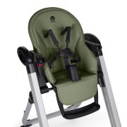 Scaun de masa, Petite&Mars, Tasty, Multifunctional, Pana la 15 kg, Reglabil pe inaltime in 7 pozitii, Spatar reglabil pana la 175 grade, Suport picioare si tavita reglabile, Cu roti, Aluminiu, Mature Olive BYN361841