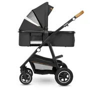 Lionelo - Carucior compact Amber, 3 in 1, Cadru din aluminiu, Cu landou intarit si salteluta moale, Scoica auto, Reversibil, Maner ajustabil, Huse pentru picioare, Plasa de tantari, Husa de ploaie, Geanta parinti, Pana la 22 kg, Gri Grafit BYNLO-AMBER_3IN