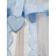 Baldachin Patut Lemn Cu Suport De Prindere Inclus Cuore Di Mamma Blue, 620x180 Cm Pjbbald_cuoreazzurro