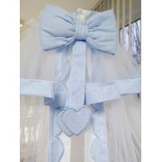 Baldachin Patut Lemn Cu Suport De Prindere Inclus Cuore Di Mamma Blue, 620x180 Cm Pjbbald_cuoreazzurro