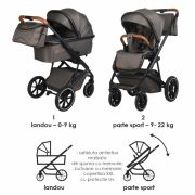 Carucior modular 2in1 c nessia anthracite+balansoar bebelusi c velio butternut smb322065362333041144