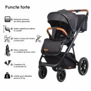 Carucior modular 2in1 c nessia diamond black+balansoar bebelusi c velio butternut smb322065360333041144