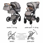 Carucior modular 2in1 coccolle nessia lunar rock+balansoar bebelusi c velio butternut smb322065371333041144