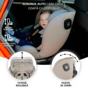 Scaun auto isize 40-150 cm coccolle nova sand beige+coccolle protectie bancheta auto mica smb324085044320000760