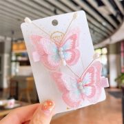 Set de 2 clame cu fluturas si perlute pentru fetite mbtuc05