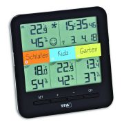 Termo-higrometru digital cu 3 senzori wireless KLIMA@HOME, compatibil cu WEATHERHUB SmartHome, TFA 30.3060.01.IT