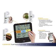 Termo-higrometru digital cu 3 senzori wireless KLIMA@HOME, compatibil cu WEATHERHUB SmartHome, TFA 30.3060.01.IT