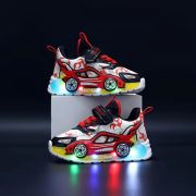 Adidasi cu luminite pentru baietei - masinuta rosie mdtui12