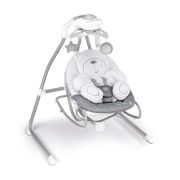 Balansoar Si Scaun 2 In 1 Cu Melodii Si Sunete, 4 Viteze Pentru Leganare Bebe, Proiector De Lumina, Orso Grigio Pjbs347/247