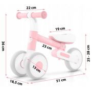 Bicicleta fara pedale pentru copii, 51 x 18.5 x 36 cm, roti eva, nukido nk-603 - roz edeedi760302