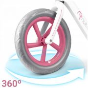 Bicicleta fara pedale pentru copii, 87 x 39 x 54 cm, roti eva, light flee nukido nk-604 - roz - alb edeedi760401
