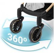 Carucior sport pentru copii, 78 x 33 x 104 cm, nukido paseo 716001 - negru cu auriu edeedi716001