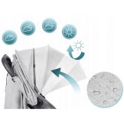 Carucior sport pentru copii, 78 x 33 x 104 cm, nukido paseo 716003 - gri deschis edeedi716003