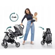 Carucior sport pentru copii, 78 x 33 x 104 cm, nukido paseo 716003 - gri deschis edeedi716003
