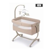 Patut Cu Leganare, Cullami, Co-sleeper 2 In 1, Cu Laterala Culisanta, Cu Setare Unghiulara, Cu Roti, Reglabil In 8 Pozitii Pe Inaltime, Bej Pjbart925-t167