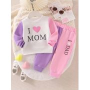 Trening fetite „i ❤️ mom & dad” – set hanorac si pantaloni colorati mbtu47-r1