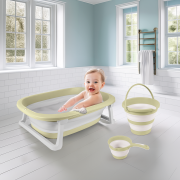 Set 3 in 1 cu cadita pliabila - verde eco