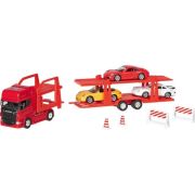 Camion die-cast transportor de masini scania v8, scara 1 la 60-64, lungime 29 cm - okegoki12327