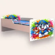 Patut copii 2-8 ani Patrula Catelusilor, cu saltea SafeNest cu lana 140 x 70 - Cmg50494411178324ECOSAFE