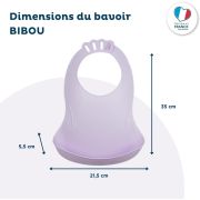 THERMOBABY Baveta pentru bebelusi cu sistem colector al hranei LILAS DNBTHE158020