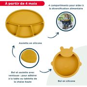 THERMOBABY Pachet vesela din silicon - Galben DNBTHE165049
