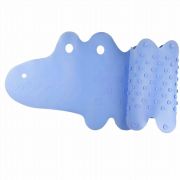 Covoras de baie, Bocioland, Antiderapant, Cu ventuze, Silicon, 33 x 90 cm, Crocodile Blue BYNBL148