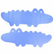 Covoras de baie, Bocioland, Antiderapant, Cu ventuze, Silicon, 33 x 90 cm, Crocodile Blue BYNBL148