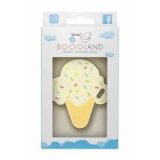 Jucarie de dentitie, Bocioland, Din silicon, Stimuleaza abilitatile motorii fine, Calmeaza durerea gingiei, 0 luni+, Ice Vanilla BYNBOC0515