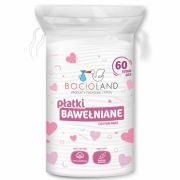 Set 60 dischete, Bocioland, Hipoalergenice, Absorbtie excelenta, Utilizare universala, Bumbac, 11x9 cm, White BYNBL158