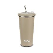 Cana termica cu pai din otel inoxidabil, nava we care, 500 ml, bej smb10-110-046