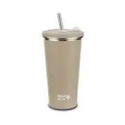 Cana termica cu pai din otel inoxidabil, nava we care, 500 ml, bej smb10-110-046