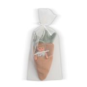 Papusa bomboncin cu caciulita de iepuras si paturica morcov 20cm as0117910