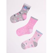 Set de trei perechi de sosete antiderapante pentru fetite - modele diverse skc-3pak-abs-g