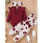 Set salopeta, body visiniu si bentita asortata mdtu64-r2