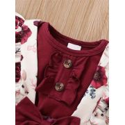 Set salopeta, body visiniu si bentita asortata mdtu64-r2