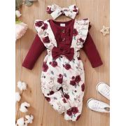 Set salopeta, body visiniu si bentita asortata mdtu64-r2