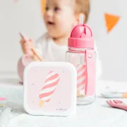 Sticla De Apa Pentru Copii, Cu Pai, Retractabila Anti-picurare, Transparenta, Reutilizabila, Din Tritan, Fara Bpa, Bidon, 400 Ml, Ice Cream Pjb74006